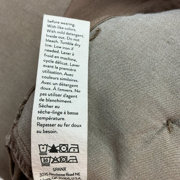 Spanx Khaki Wide-Leg Pants Womens Medium Stretch Cotton Blend Casual - Picture 9 of 11
